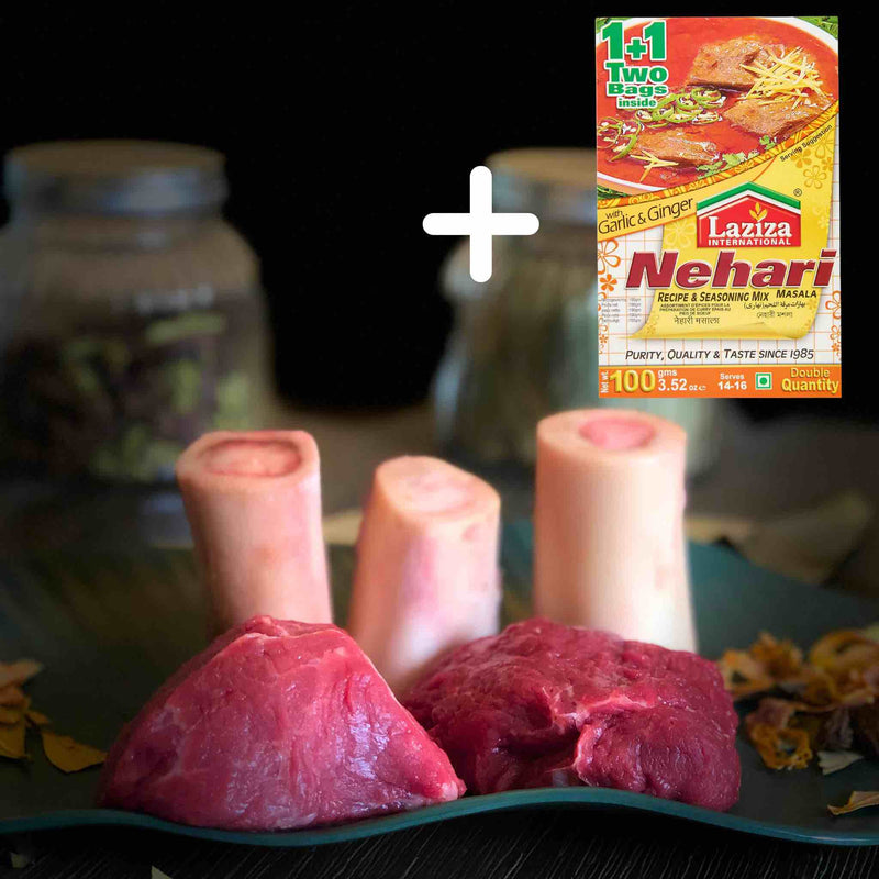 Halal Nalli Nihari Meat Marrow Bones and Boneless Shank with Laziza Recipe