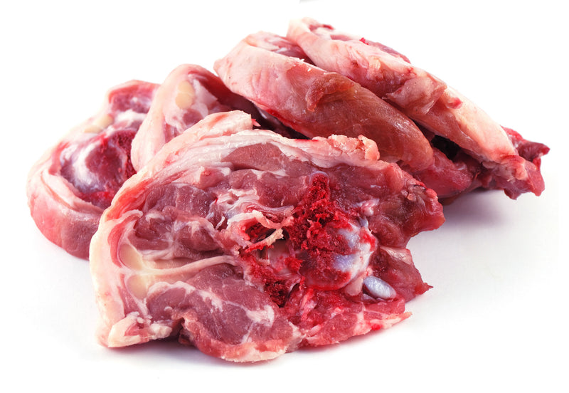 zabiha halal lamb neck chops close up
