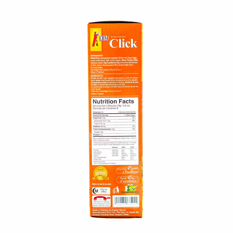 EBM Click Cumin Biscuit Ingredients