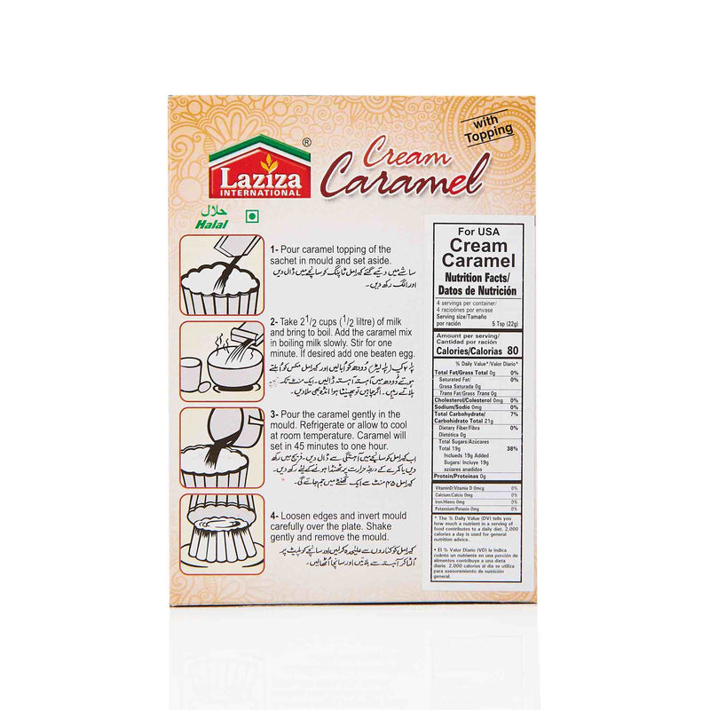 Laziza Cream Caramel Pudding Mix - Directions