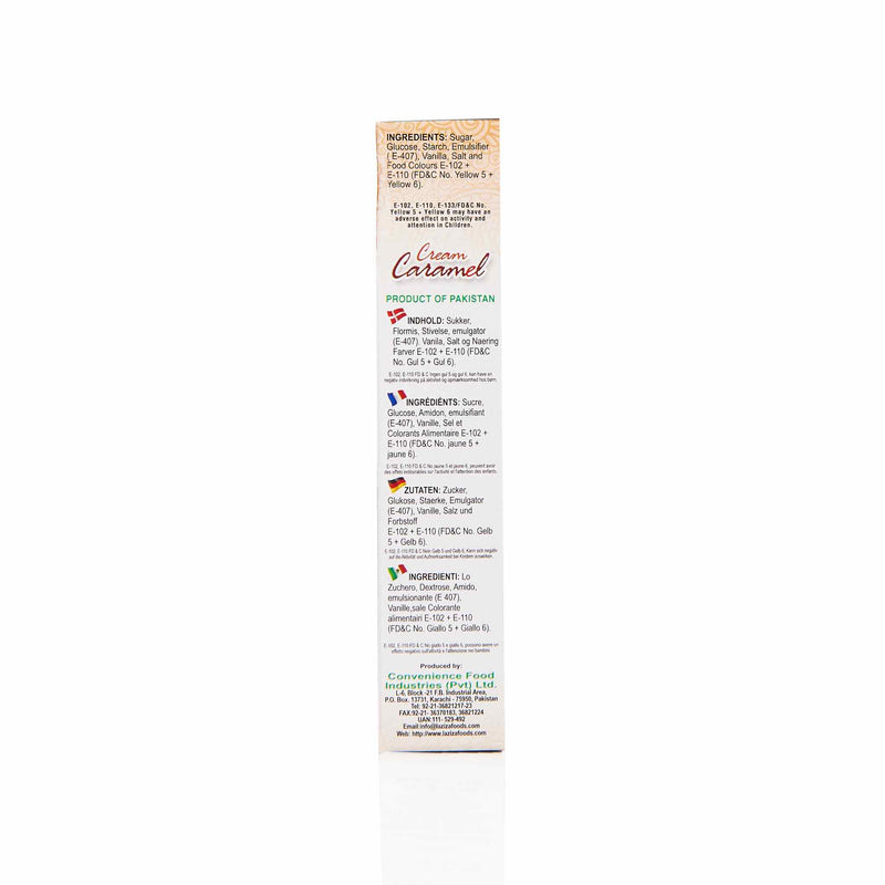 Laziza Cream Caramel Pudding Mix - Ingredients