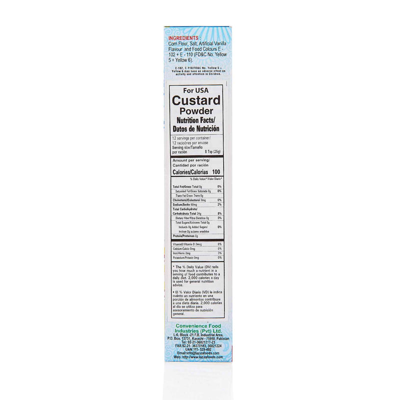 Laziza Vanilla Custard Powder - Ingredients