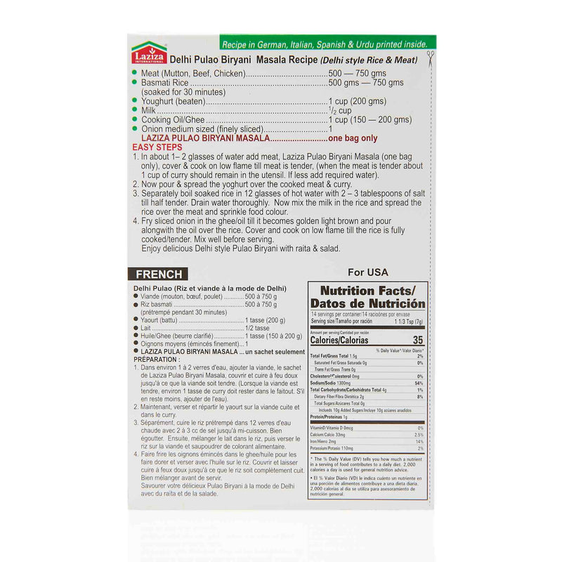 Laziza Yakhni Pulao Recipe Mix