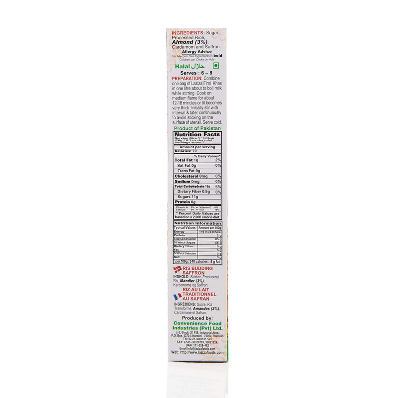 Laziza Saffron Firni Mix - Ingredients