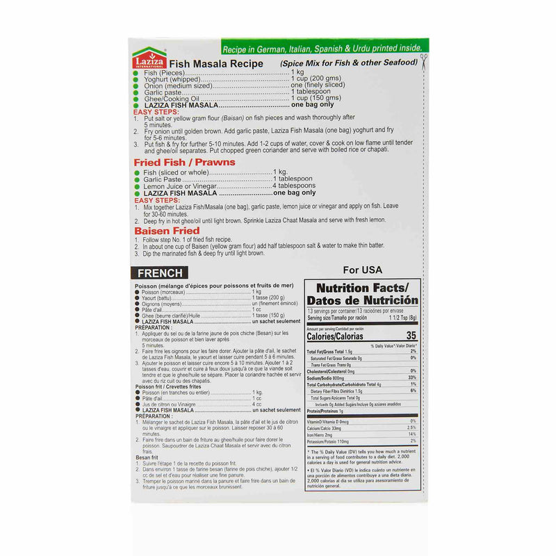 Laziza Fish Masala Recipe Mix - Directions
