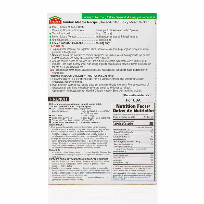 Laziza Tandoori Recipe Mix - Directions