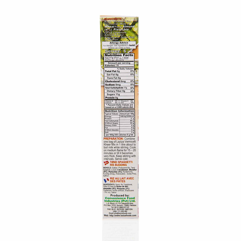 Laziza Vermicelli Kheer Mix - Ingredients