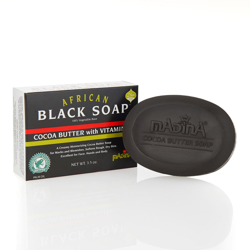 Madina Halal African Black Soap with Cocoa Butter - Main