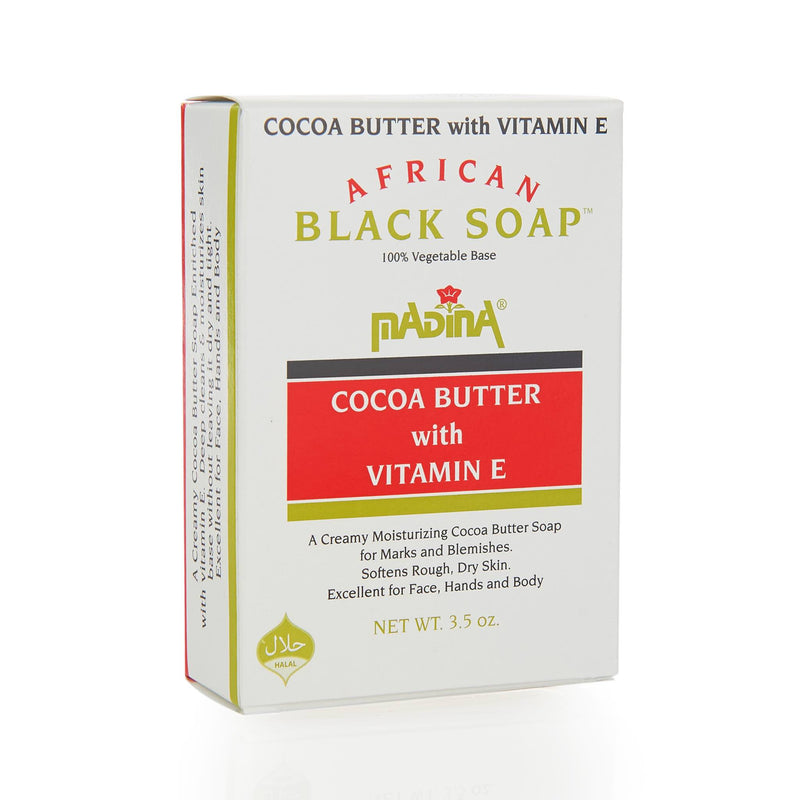 Madina Halal African Black Soap with Cocoa Butter - Back