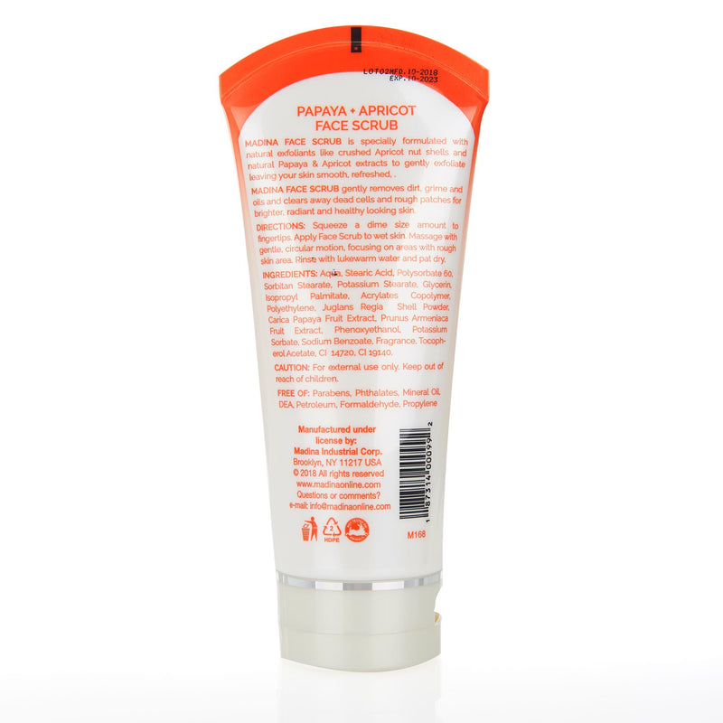 Madina Halal Papaya & Apricot Facial Scrub - Ingredients