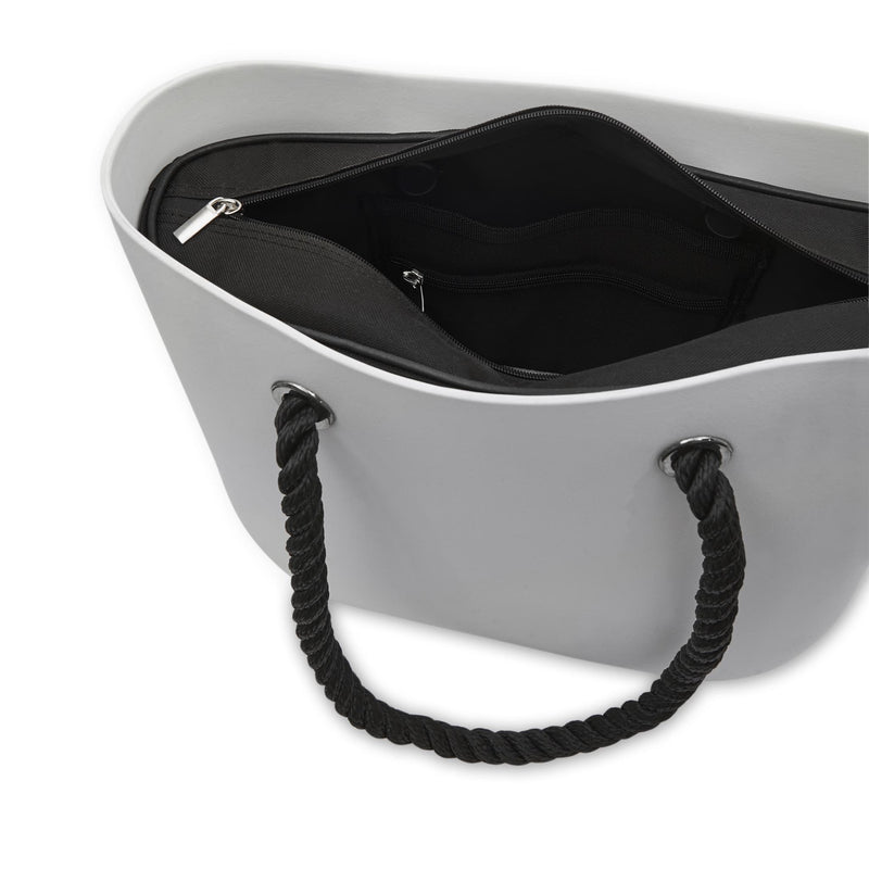 Water proof beach bag with black hemp handle - Open