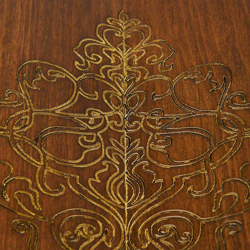 Premium Book Stand and Rehal in Golden Walnut - Front Detail