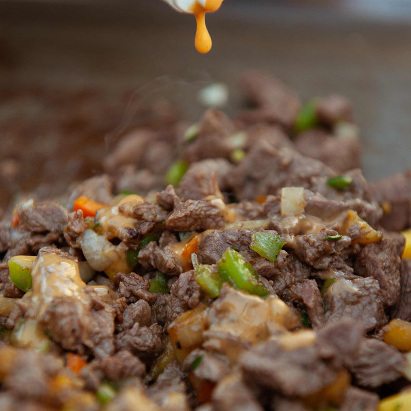 Zabiha Halal Beef Taco Meat Grilling with Sauce