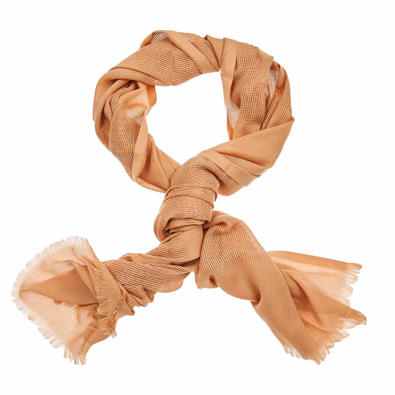 Dotted Square Chiffon Hijab in Tan
