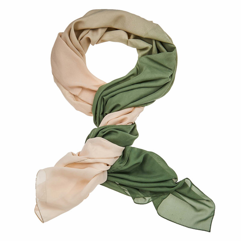 Multi Color Hijab - Green & Spanish White