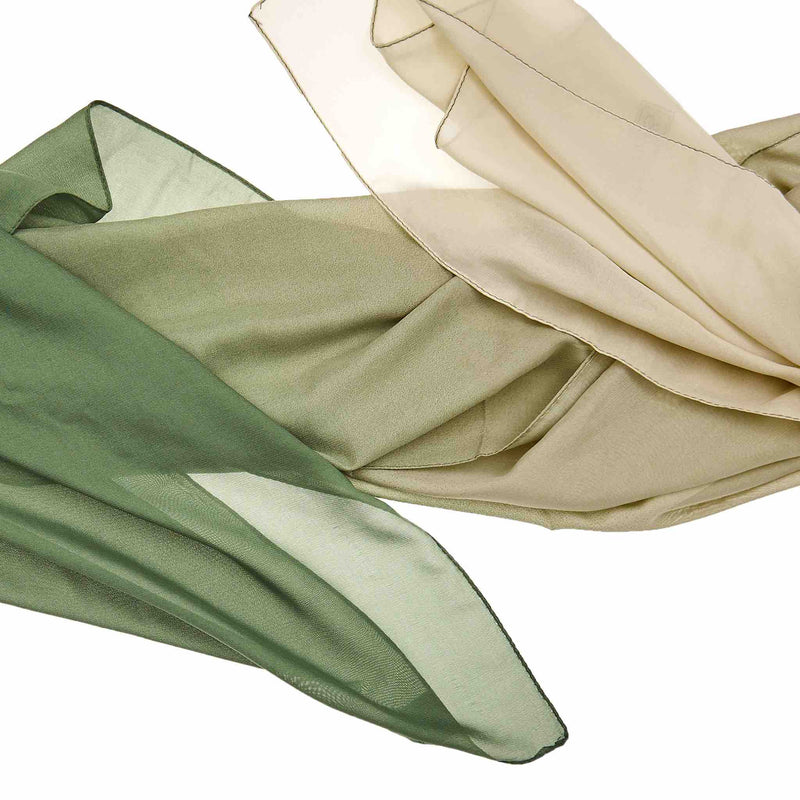 Multi Color Hijab - Green & Spanish White Details