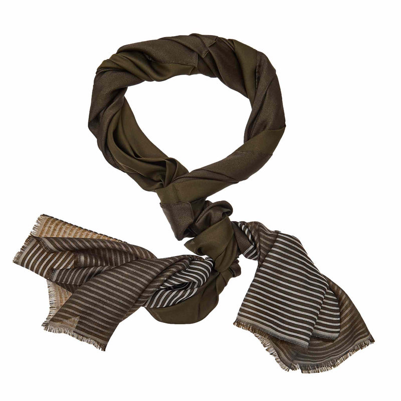 Silk Striped Hijab in Green
