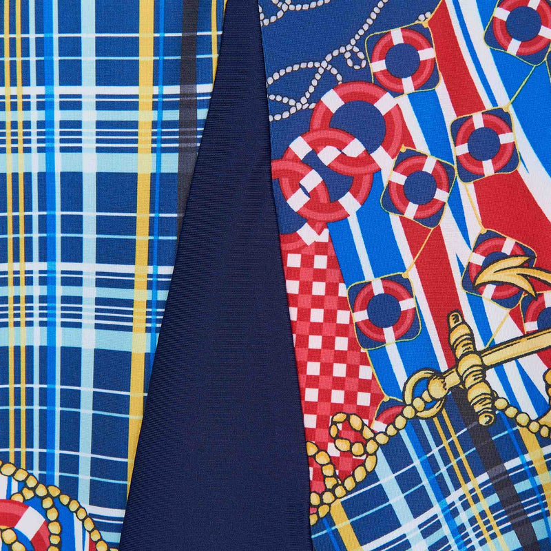 Blue Pattered Girls Burkini Swimwear