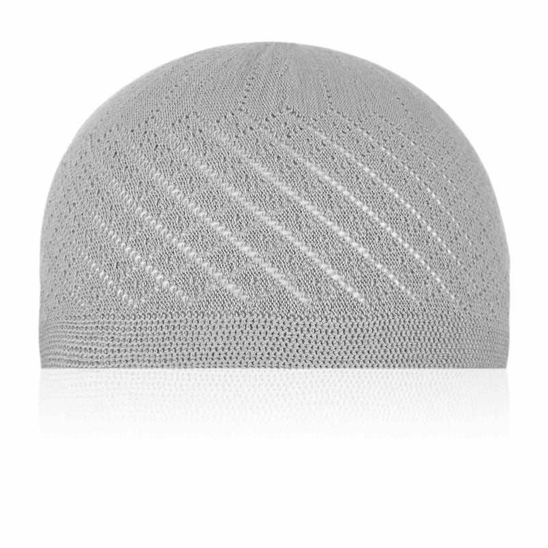 Classic Grey Knitted Kufi Cap - Full size