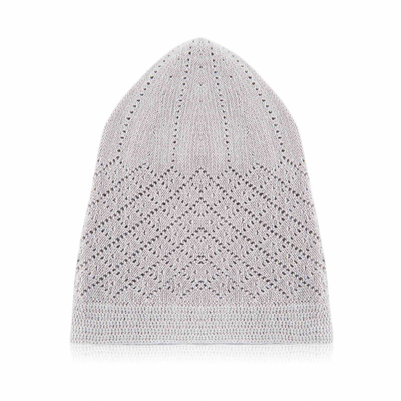 Classic Grey Knitted Kufi Cap - Full size