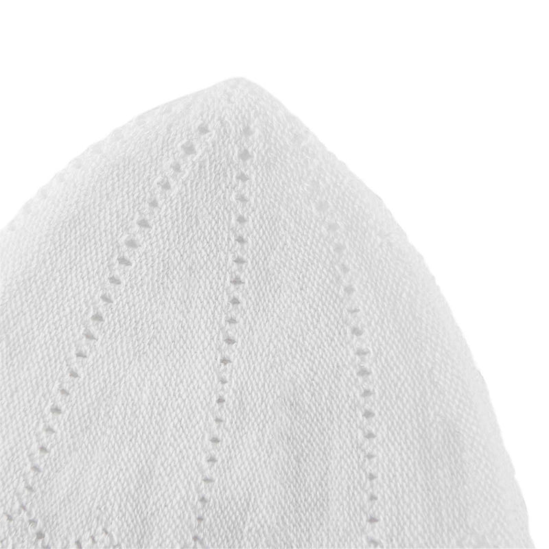 Classic White Knitted Kufi Cap Full Size - Detail