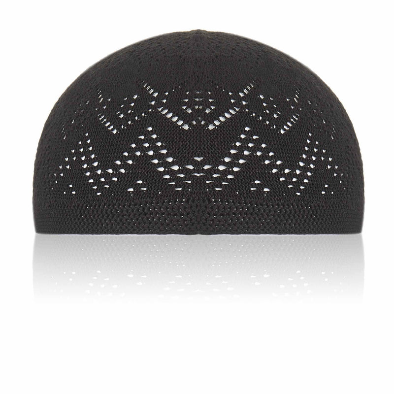 Kids Black Kufi Cap - Front
