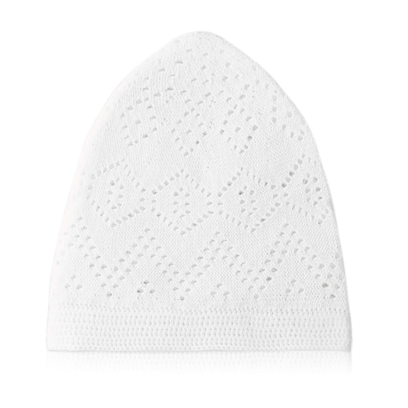 Kids White Kufi Cap - Folded