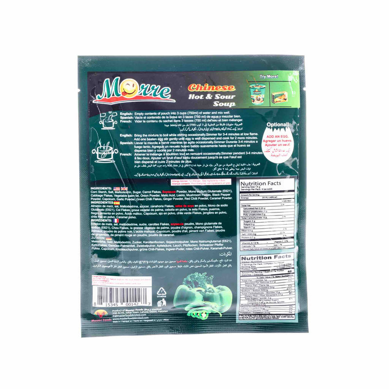 Morre Hot & Sour Corn Soup - Ingredients
