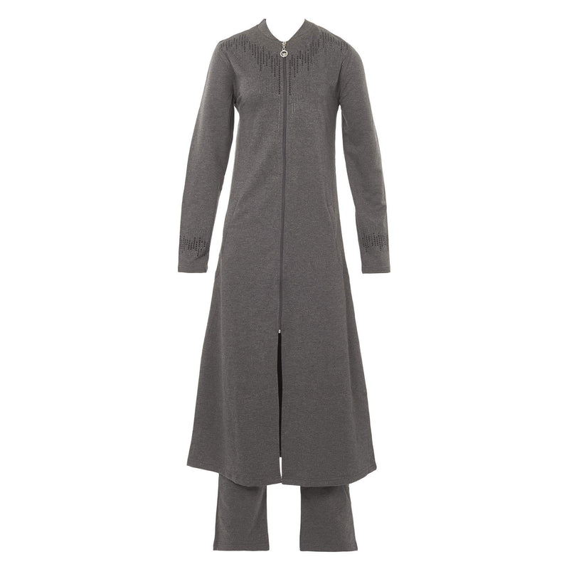 Dark Grey with Shimmer Muslim Active Wear - Front