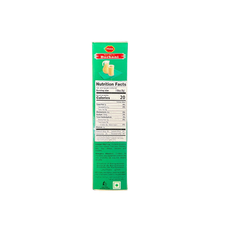 Pran Borhani Yogurt Drink Recipe Mix - Nutrition Facts