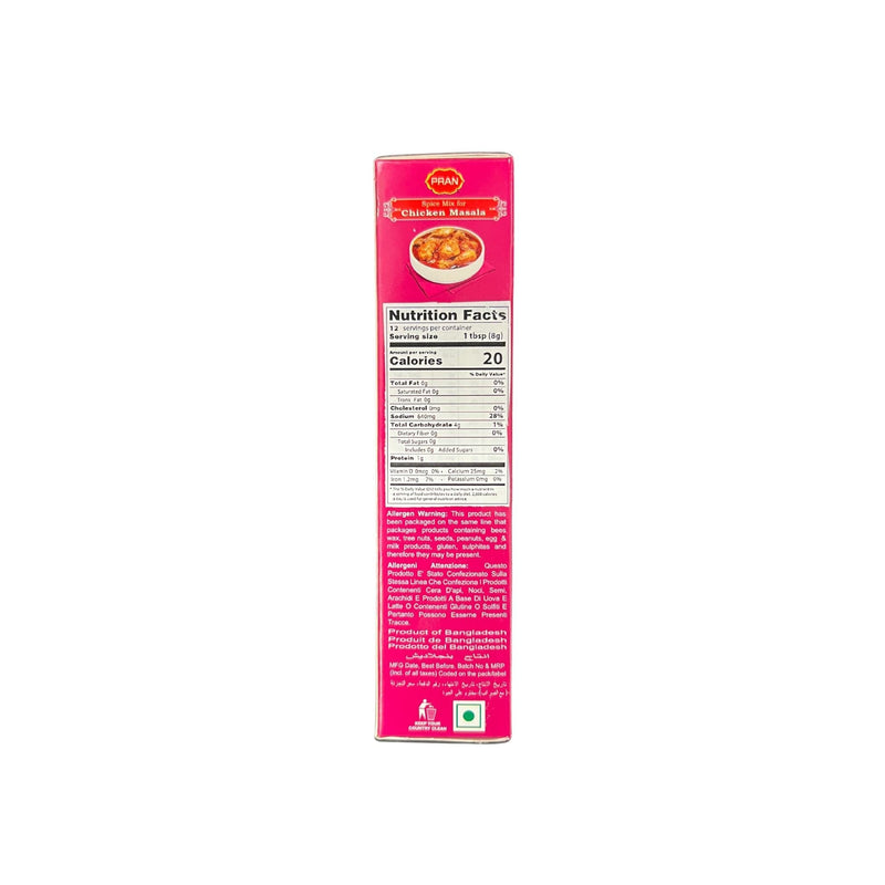 Pran Chicken Masala Recipe Mix - Nutrition Facts