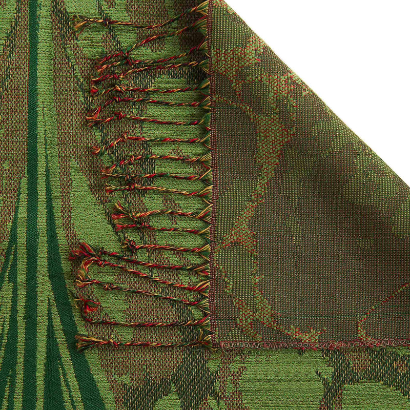 Floral Payer Rug in Bottle Green Color - Back