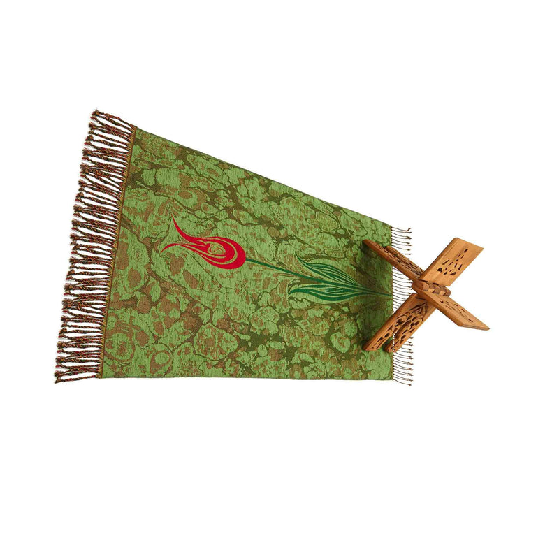 Floral Payer Rug in Bottle Green Color - Rahle