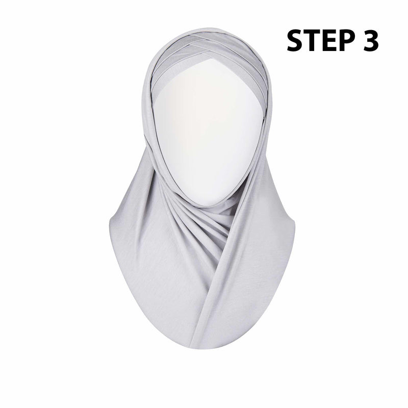 Lavender Ready to Wear Hijab - 3 Stripped