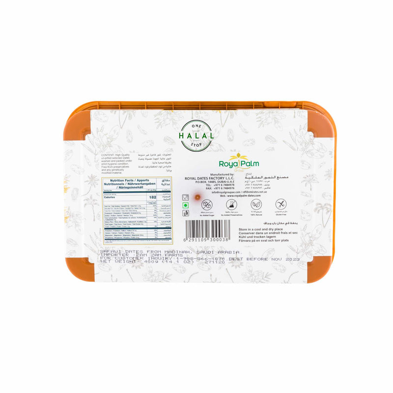 Safawi Dates - Nutrition Facts