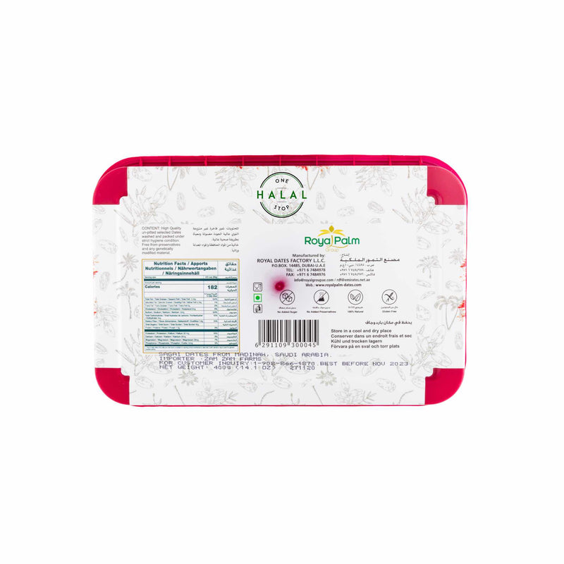 Sagai Dates - Nutrition Facts