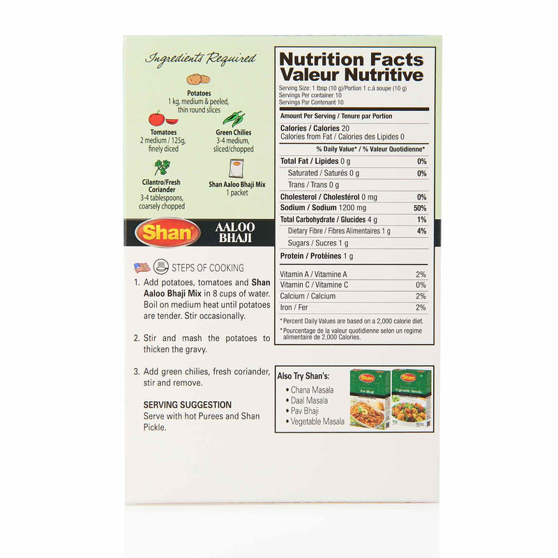 Shan Aloo Bhaji Recipe Mix - Directions