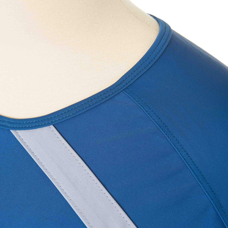 Blue and Grey Striped Burkini Swimwear - Detail