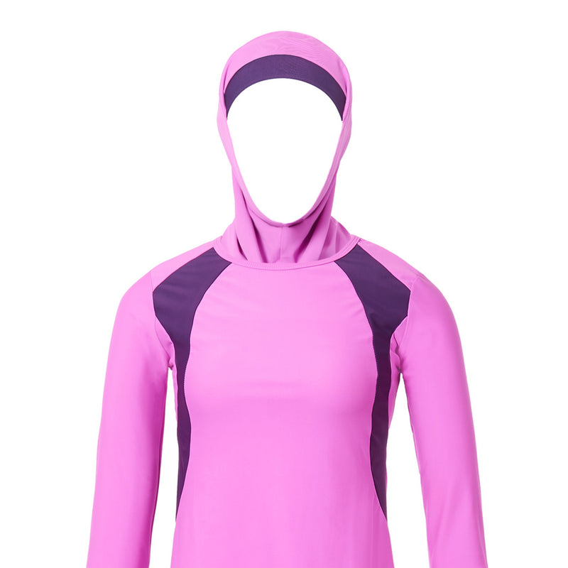 Pink and Purple Striped Burkini Swimwear