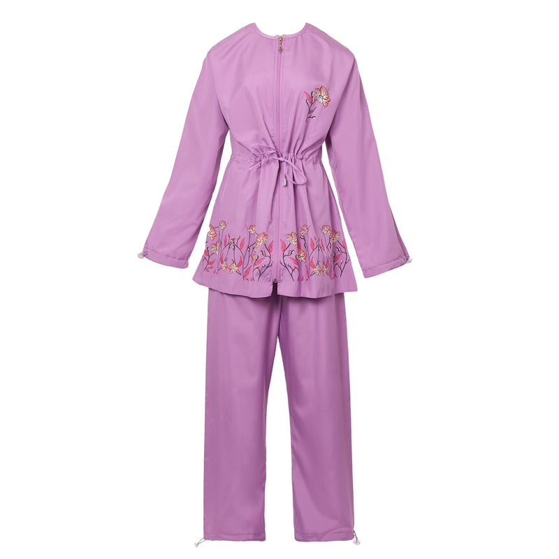 Purple Floral Burkini Swimwear - Ghost