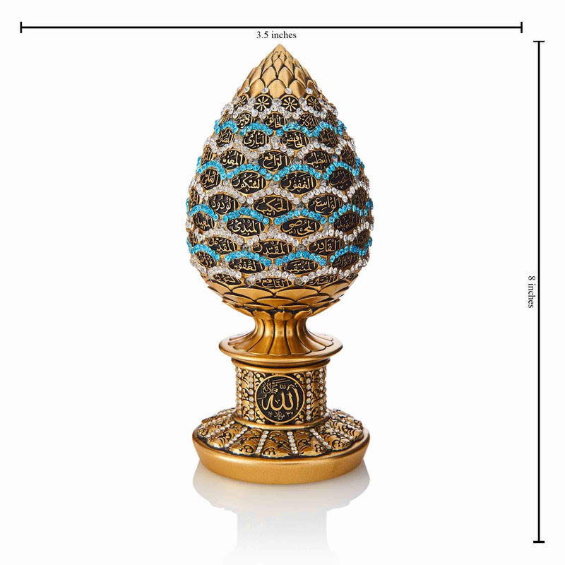 Table Art in Aqua Gold 99 Names of Allah - Dimension