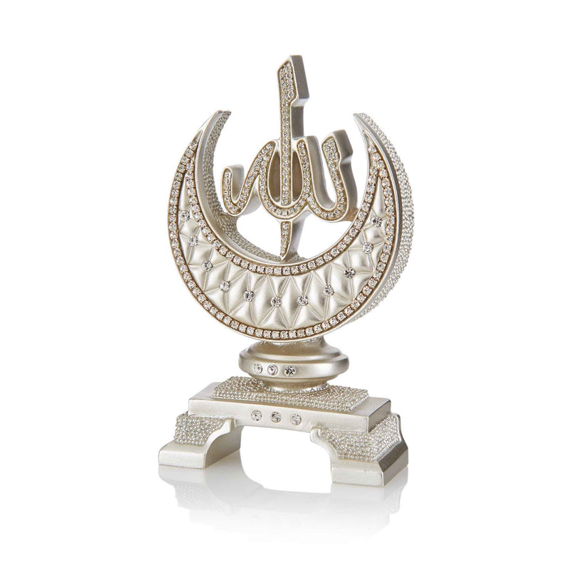 Small Table Art in Silver - Allah Muhammad S.A.W