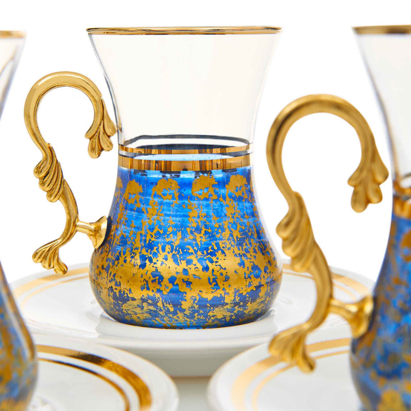 Vintage Blue Turkish Tea Set