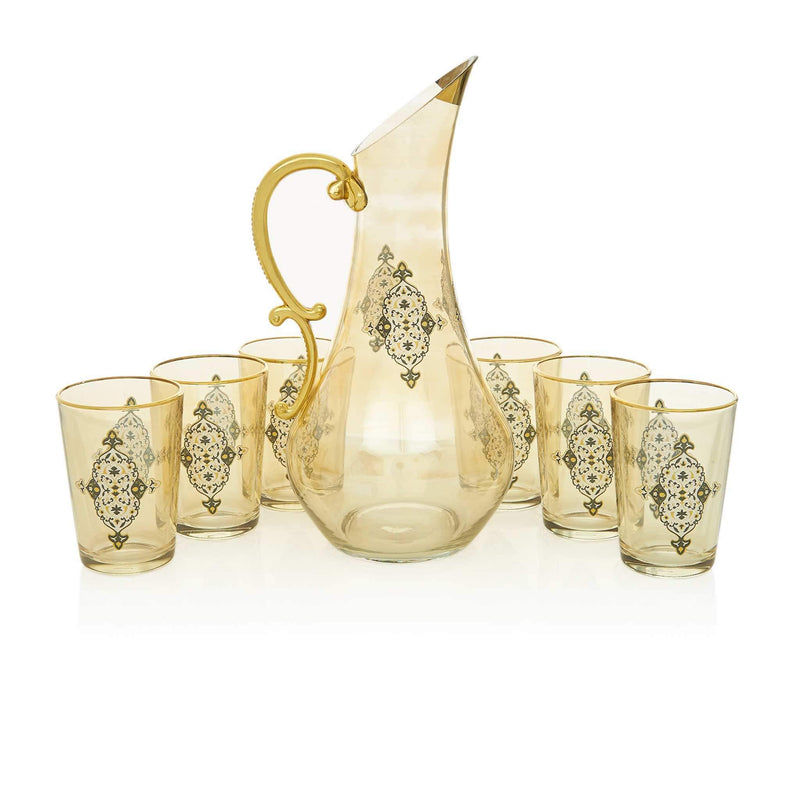 Black and Golden Filigree Water Serving Set - Front 2