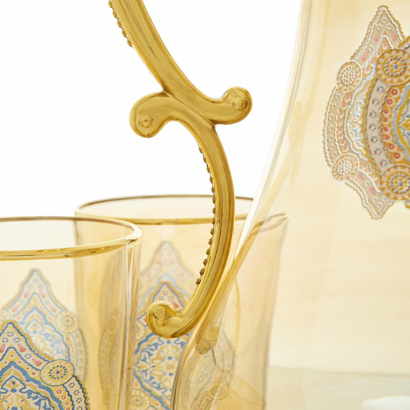 Gilded Red and Golden Filigree Turkish Drink Serving Set