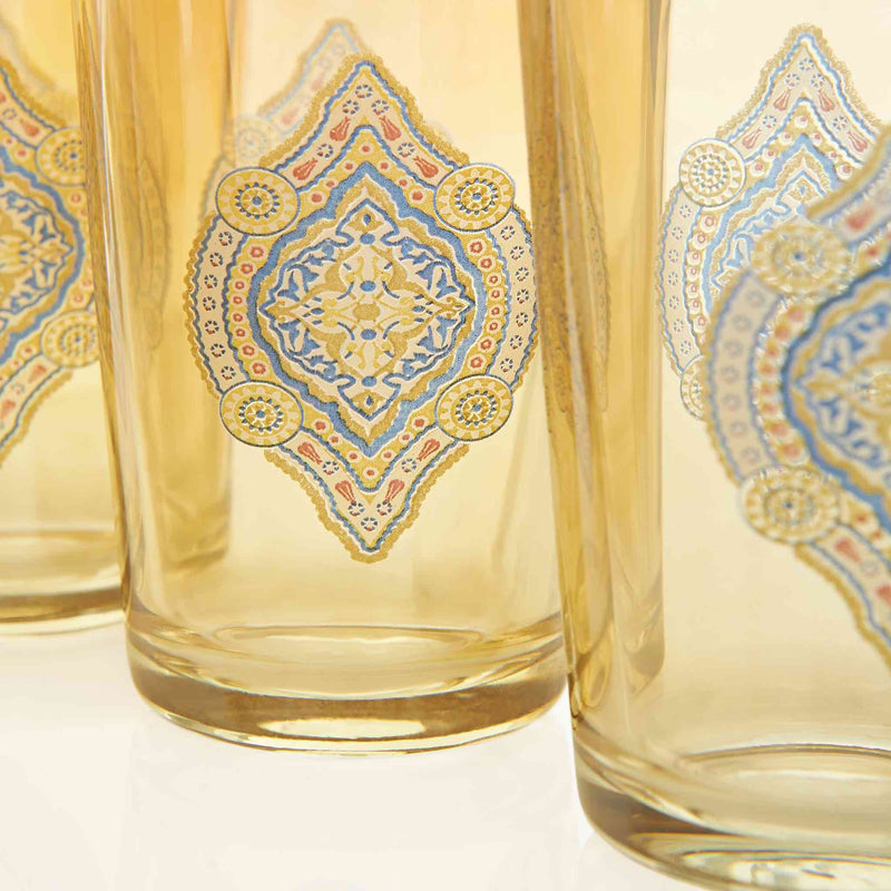 Gilded Red and Golden Filigree Turkish Drink Serving Set