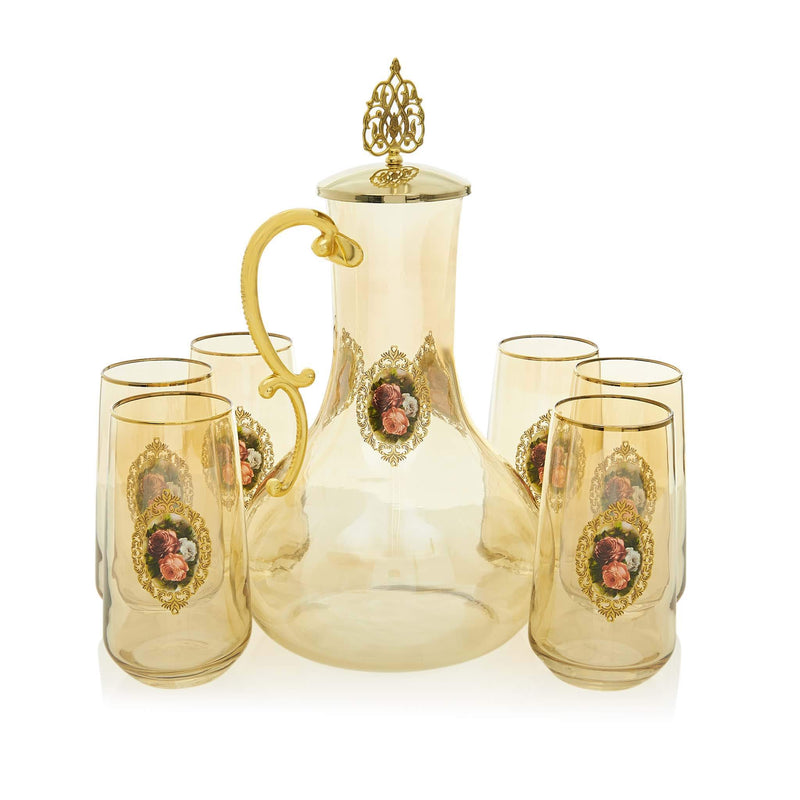 Rose Patterened Water Serving Set - Front 2