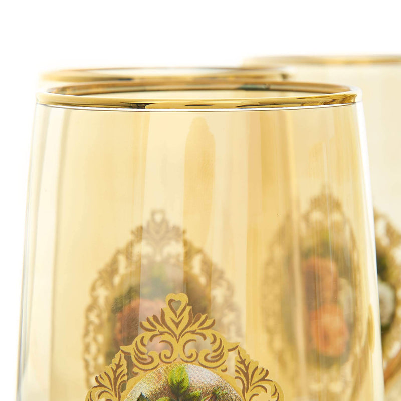 Rose Patterened Water Serving Set - Glass Detail