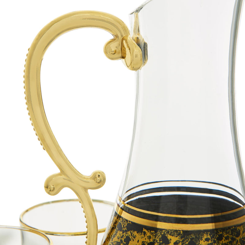 Vintage Black and Golden Turkish Drink Serving Set