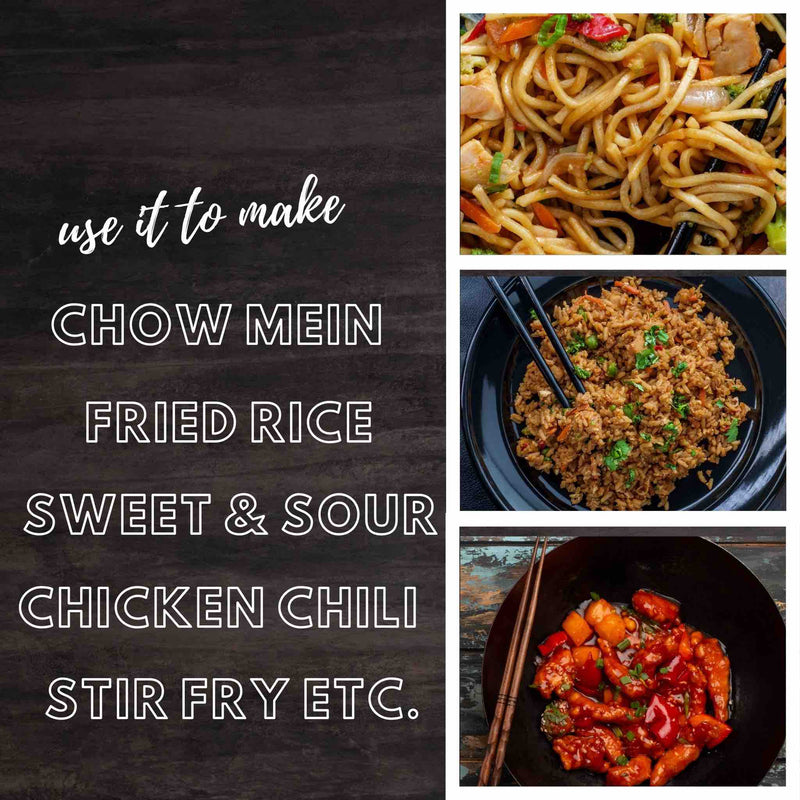 zabiha halal chicken stir fry cuts chow mein, fried rice, sweet & sour, chicken chili